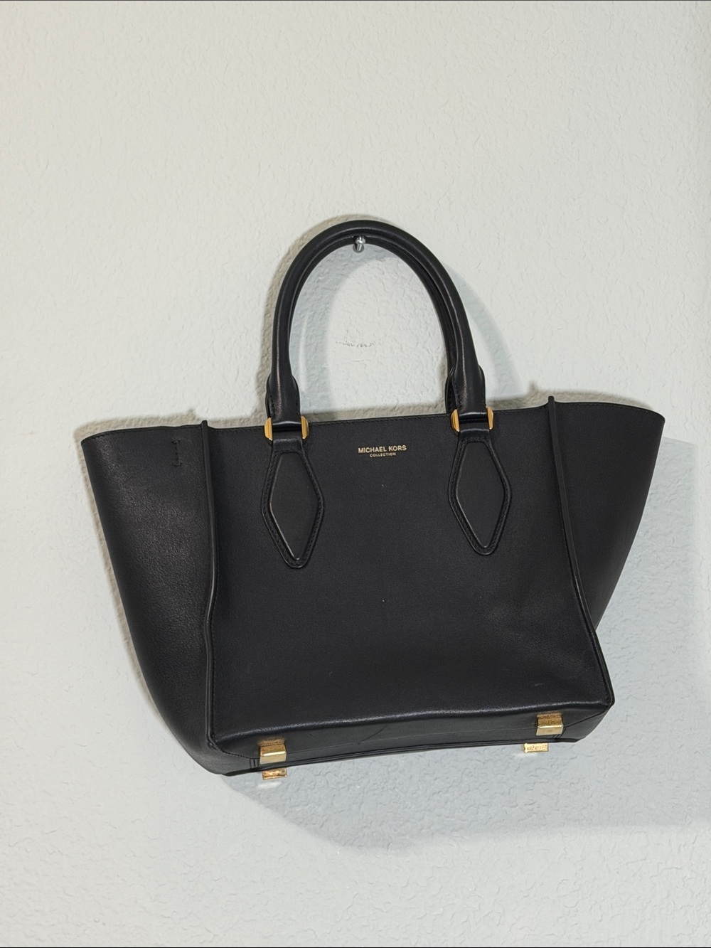 Michael Kors Collection Black Leather Gracie Tote Bag